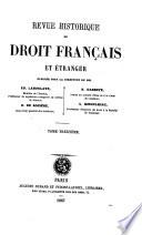 Revue historique de droit français et étranger