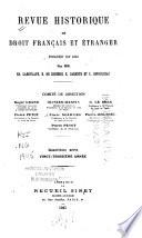 Revue historique de droit français et étranger