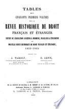 Revue historique de droit français et étranger