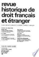 Revue historique de droit français et étranger
