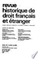 Revue historique de droit français et étranger