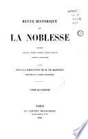 Revue historique de la noblesse