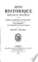 Revue historique nobiliaire et bibliographique