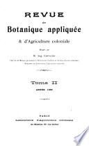 Revue international de botanique appliquée et d'agriculture tropicale