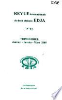 Revue internationale de droit africain EDJA.