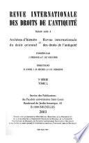 Revue internationale des droits de l'antiquité