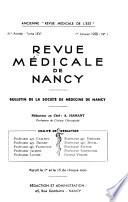 Revue medicale de l'est et bulletin de la Société de medecine de Nancy ...