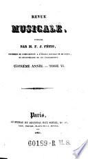 Revue Musicale, publ. par Fetis