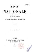Revue nationale et étrangère, politique, scientifique et littéraire