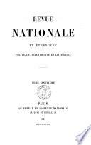 Revue nationale et étrangère, politique, scientifique et littéraire