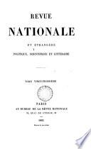 Revue nationale et étranǵre, politique, scientifique et littéraire, publ. par m. Charpentier