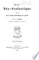 Revue néoscolastique de philosophie