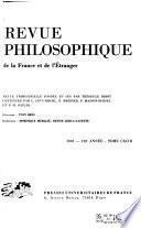 Revue philosophique de la France et de l'étranger