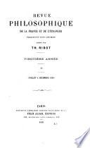 Revue philosophique de la France et de l'étranger