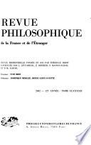 Revue philosophique de la France et de l'étranger