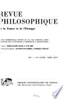 Revue philosophique de la France et de l'étranger