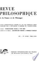 Revue philosophique de la France et de l'étranger