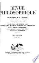 Revue philosophique de la France et de l'étranger