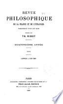 Revue philosophique de la France et de l'étranger