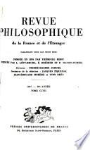 Revue philosophique de la France et de l'étranger