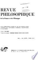 Revue philosophique de la France et de l'étranger