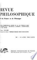 Revue philosophique de la France et de l'étranger