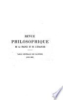 Revue philosophique de la France et de l'étranger