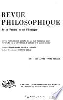 Revue philosophique de la France et de l'étranger