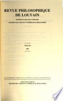 Revue philosophique de Louvain