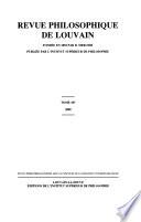 Revue philosophique de Louvain