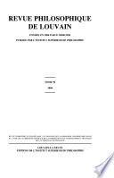 Revue philosophique de Louvain