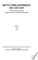 Revue philosophique de Louvain