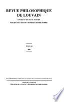 Revue philosophique de Louvain