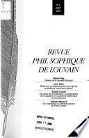 Revue philosophique de Louvain