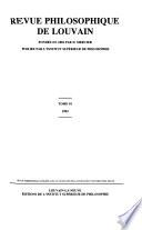 Revue philosophique de Louvain