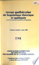 Revue québécoise de linguistique théorique et appliquée