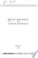 Revue Roumaine de Linguistique