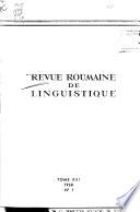 Revue Roumaine de Linguistique