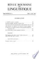 Revue Roumaine de Linguistique