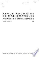 Revue Roumaine de Mathématiques Pures Et Appliquées