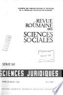 Revue roumaine des sciences sociales