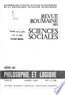 Revue roumaine des sciences sociales