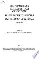 Revue suisse d'histoire