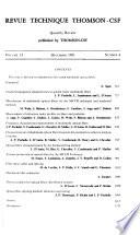 Revue technique Thomson-CSF.