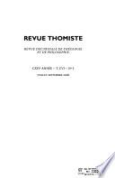 Revue thomiste;