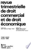 Revue trimestrielle de droit commercial et de droit économique