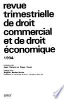 Revue trimestrielle de droit commercial et de droit économique