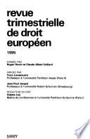 Revue trimestrielle de droit européen