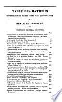Revue universelle, bibliothèque de l'homme du monde et de l'homme politique au 19e siècle