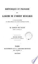 Rhétorique et prosodie des langues de l'Orient musulman
